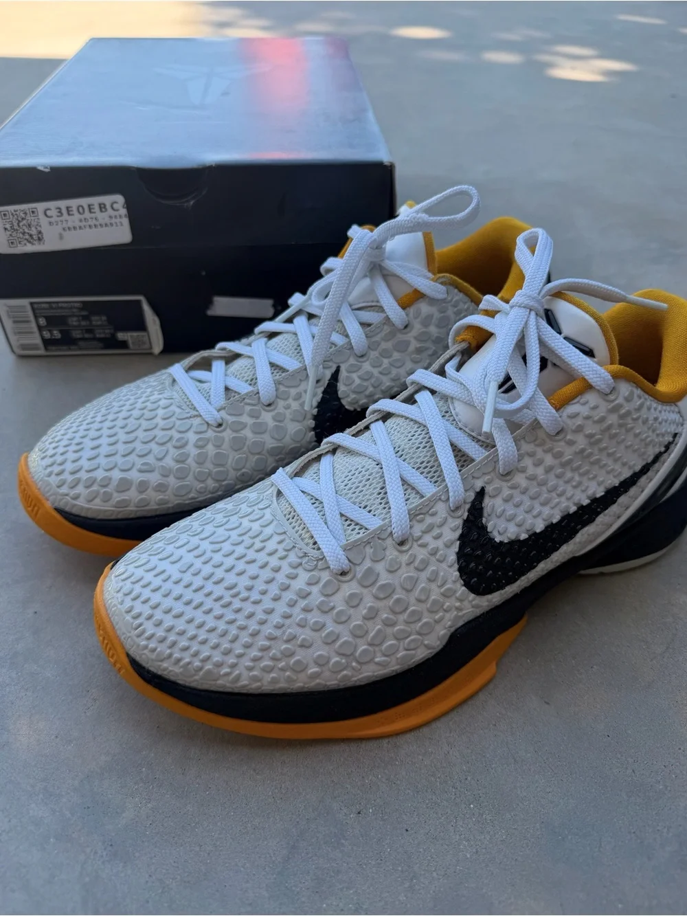 Nike Kobe 6 Protro Playoff Pack White Del Sol Shoes sz 8